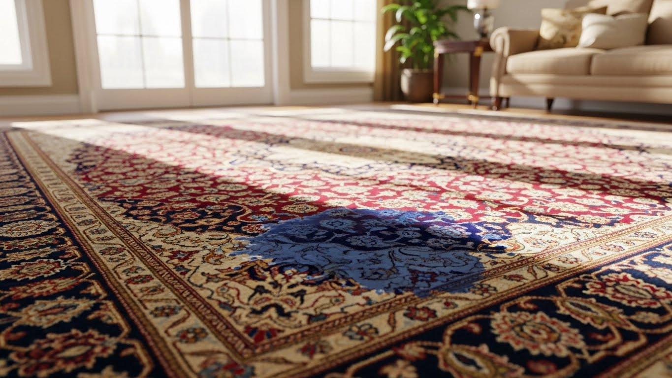 כתמי טוש צבעוניים על שטיח