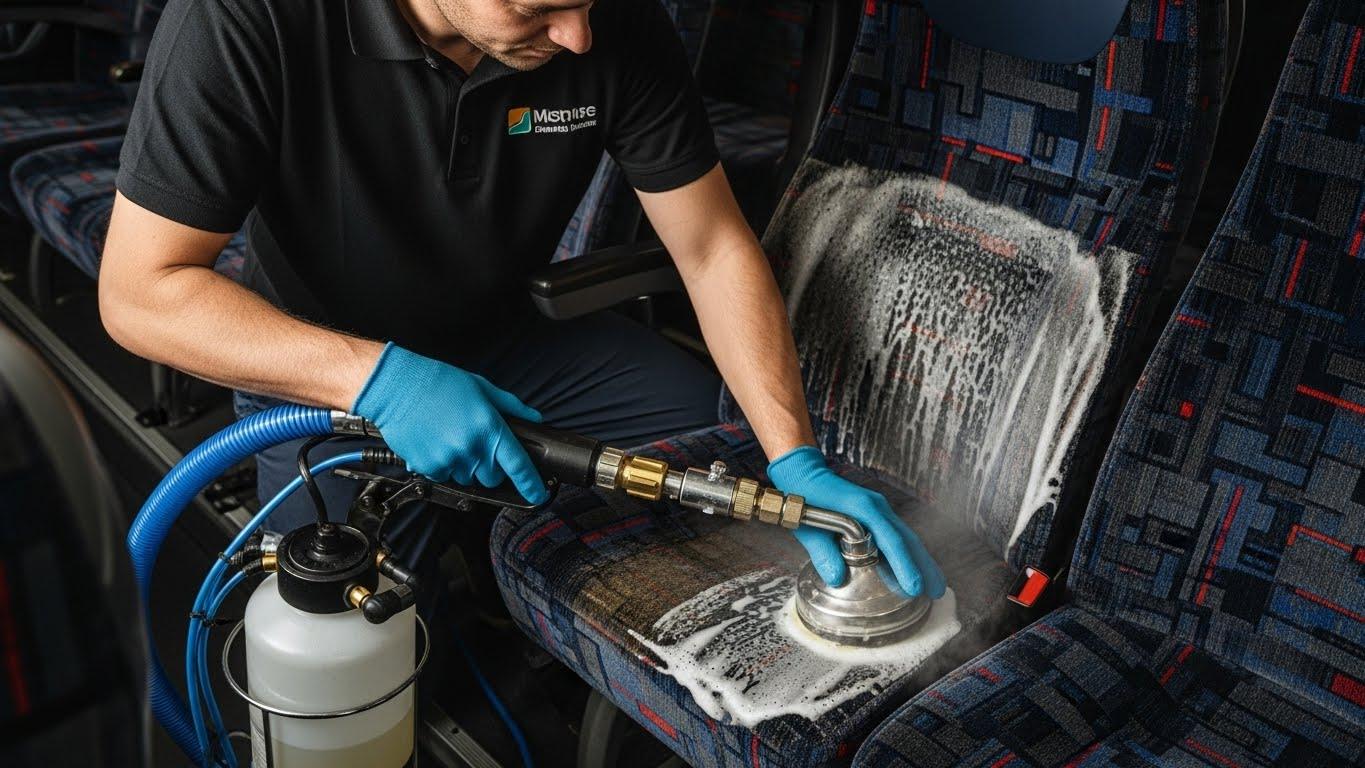 ניקוי מושבי אוטובוס ומיניבוס לפני ואחרי - קינג קלין